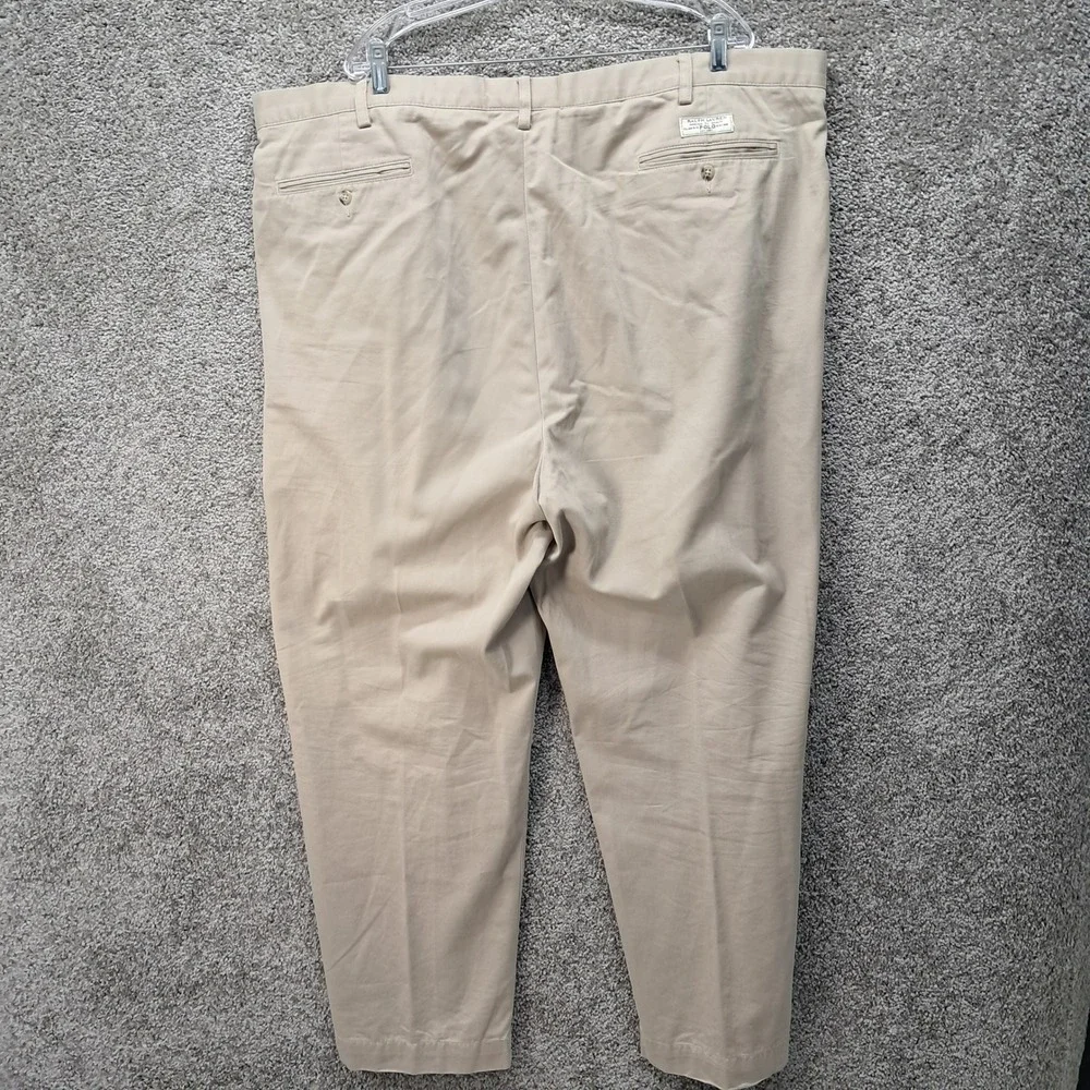 Polo Ralph Lauren Andrew Pant Mens 48B-30 Tan Pleated Cotton Chino Trousers 7635